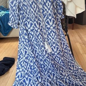 Blue Patterned Women's Dress